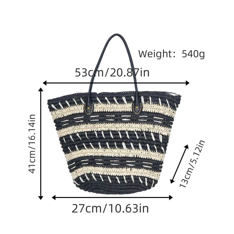 Stroh-Strandtasche mit elegantem Strukturdesign Skanto