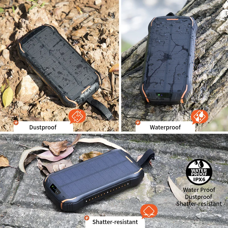Solar-Powerbank mit hoher Kapazität und IP66-Schutz Skanto