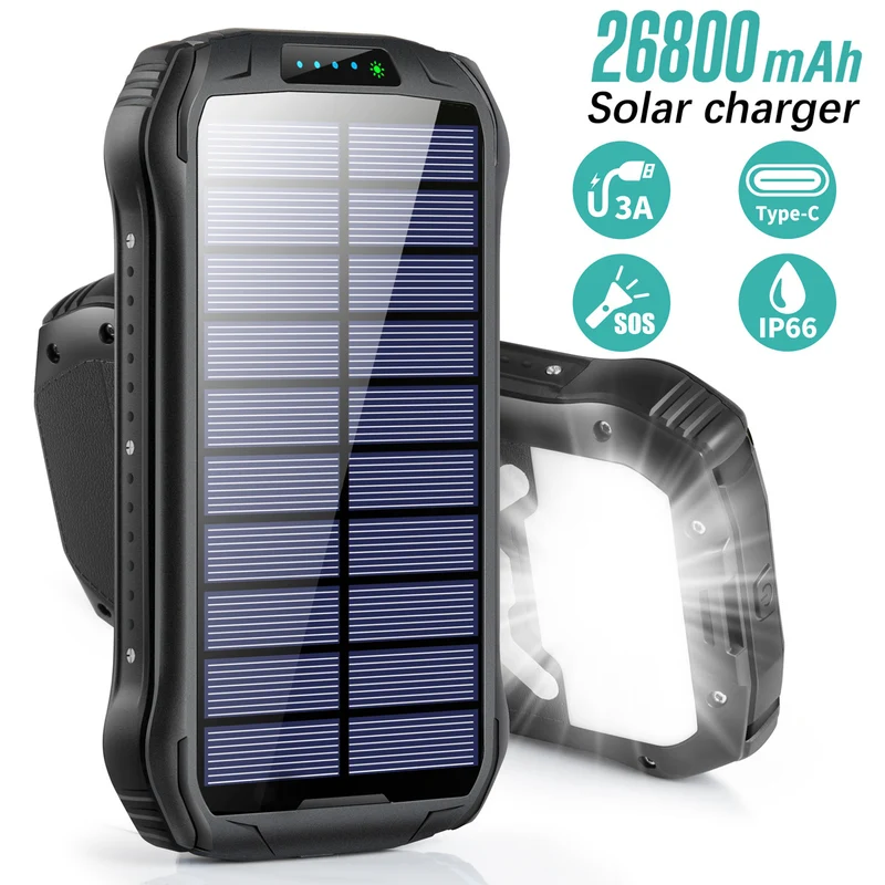 Solar-Powerbank mit hoher Kapazität und IP66-Schutz Skanto