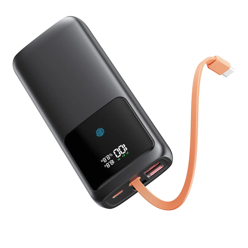 Powerbank mit LED-Display und integrierten Ladeanschlüssen Skanto