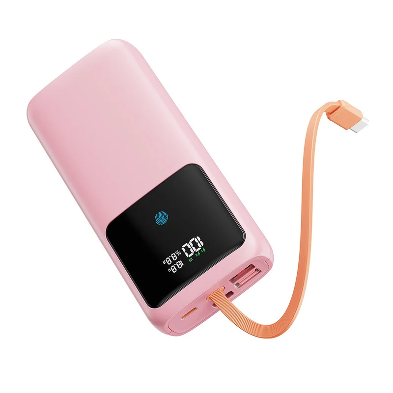 Powerbank mit LED-Display und integrierten Ladeanschlüssen Skanto