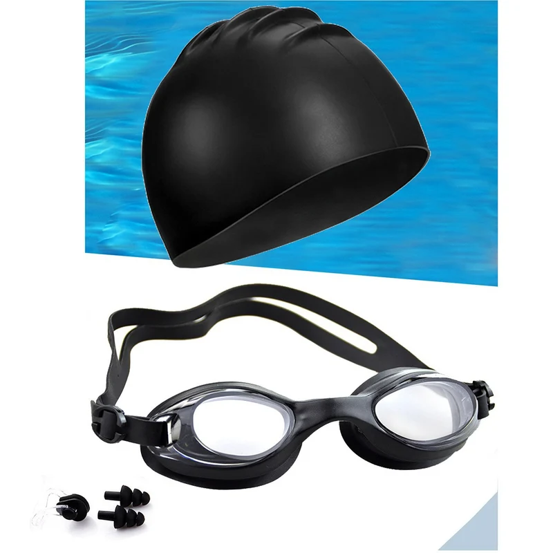 Schwimmset mit ergonomischer Schwimmbrille und zuverlässiger Badekappe Skanto