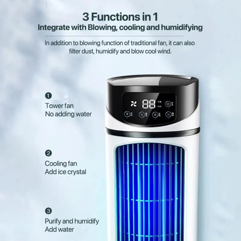 Tragbarer Luftkühler-Ventilator mit Luftbefeuchter und Staubfilter – USB-betriebene Mini-Klimaanlage für Zuhause und Büro | Skanto
