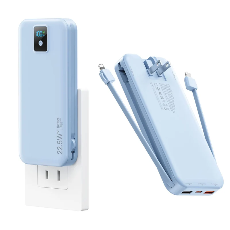 Powerbank mit digitalem LCD-Display und integriertem Ladegerät Skanto