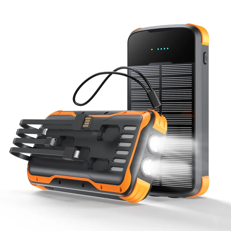 Multifunktionale Solar-Powerbank mit LED-Taschenlampe Skanto