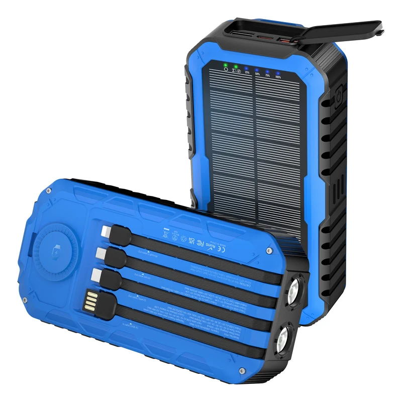 Multifunktionale Solar-Powerbank mit integrierter LED-Lampe Skanto