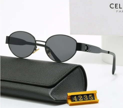 Elegante ovale Damen-Sonnenbrille mit goldfarbenem Rahmen Skanto