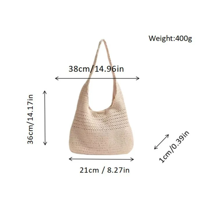 Handtasche aus handgehäkelten Naturmaterialien Skanto
