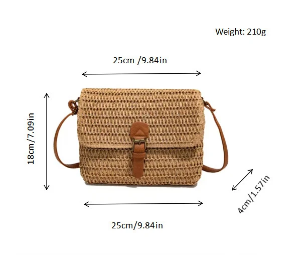 Handtasche aus gewebtem Naturmaterial mit verstellbarem Riemen Skanto