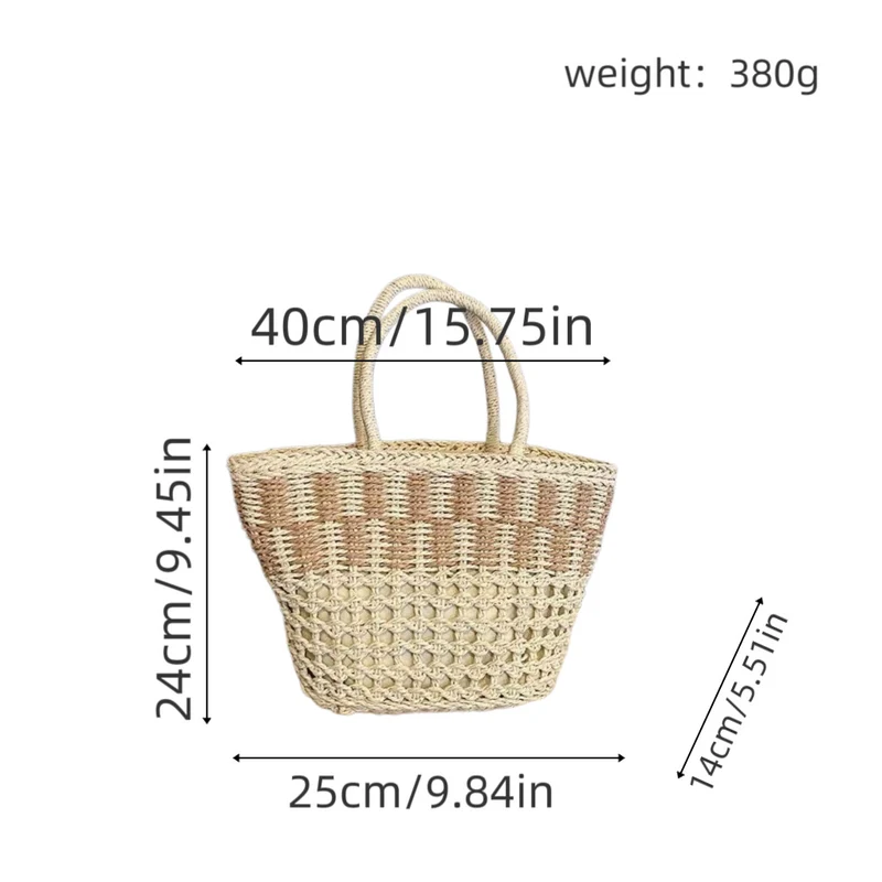 Handtasche aus gewebtem Naturmaterial mit luftiger Textur Skanto