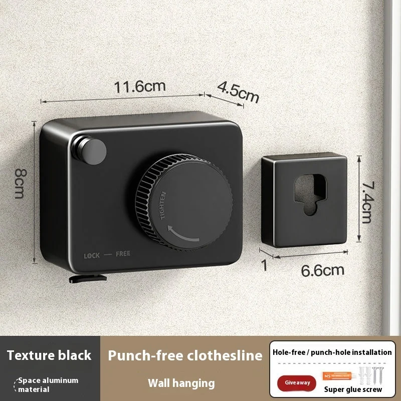 Teleskop-Wäscheleine zur Wandmontage aus Edelstahl | Skanto