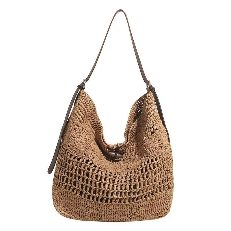 Geflochtene Handtasche mit robusten Lederriemen Skanto