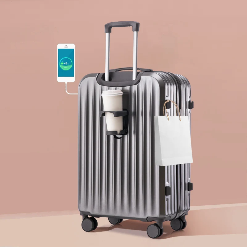 Smarter Rollkoffer mit integriertem USB-Ladeanschluss Skanto