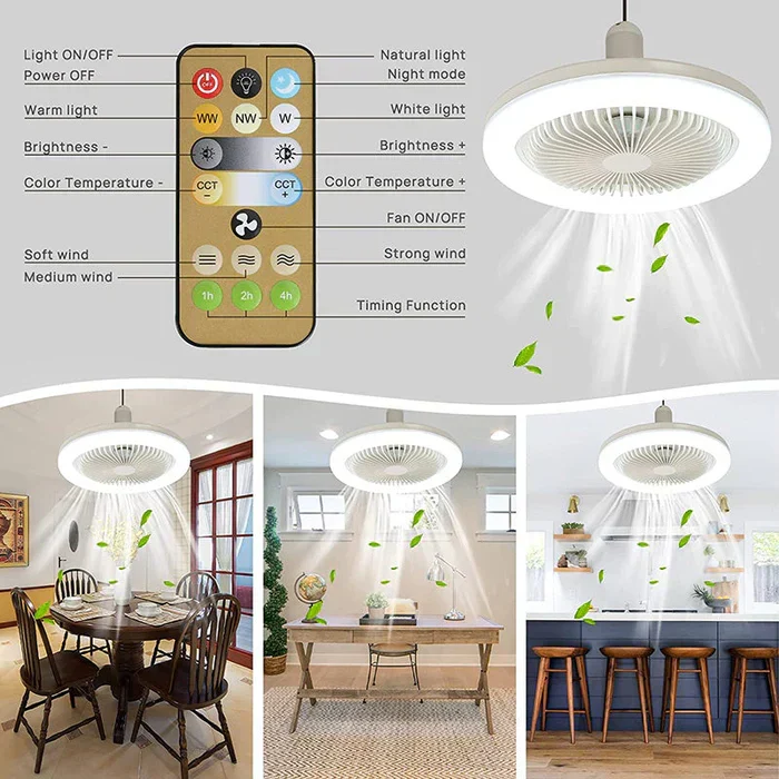 LED-Deckenventilator zur Schraubmontage – kein Elektriker erforderlich, inklusive Fernbedienung | Skanto