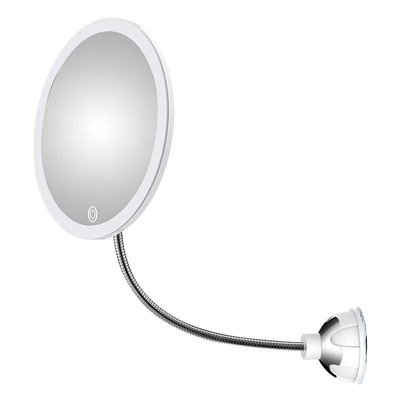 Schminkspiegel mit LED & Vergrößerung – mit Saugnapf und flexiblem Arm | Skanto