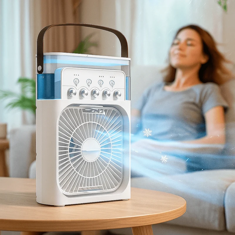 Tragbarer leiser 3-in-1 LED-Kühlventilator | Skanto