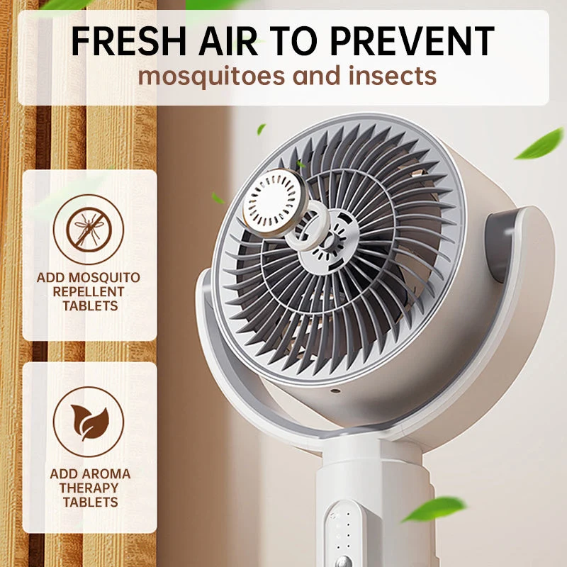 Skanto Motor Standventilator, 20dB sehr leiser Ventilator, 30m Wurfweite, 2465m³/h Luftvolumen, Ventilator mit Fernbedienung und Kühlung | Skanto