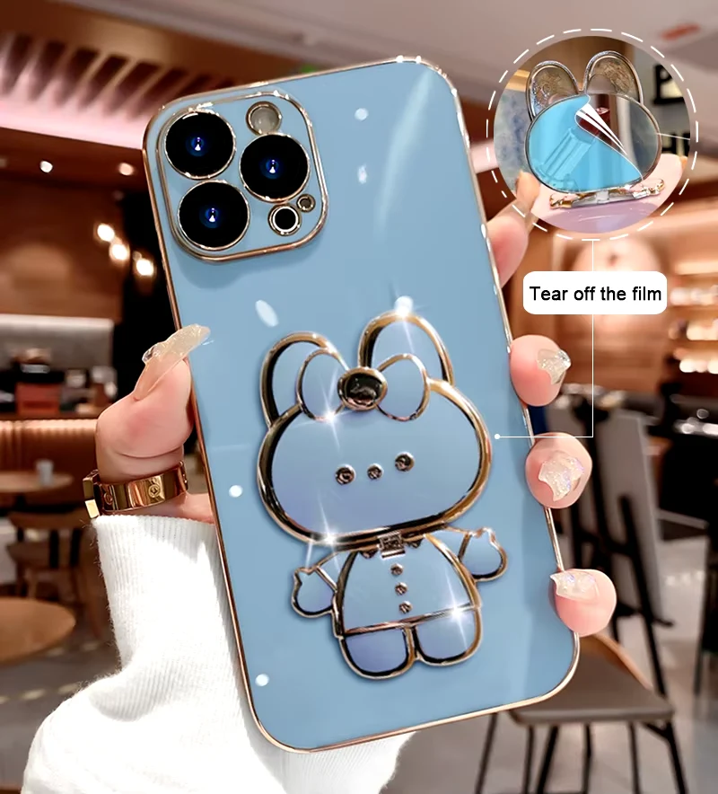 Skanto | 3D-Hase Koreanischer Stil Spiegel iPhone Hülle