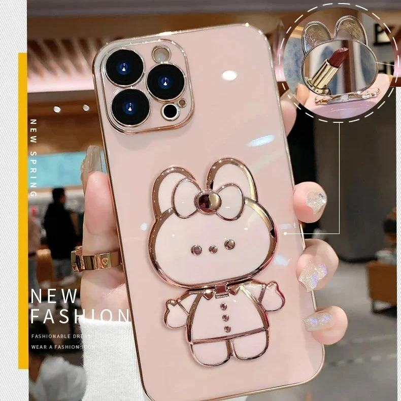 Skanto | 3D-Hase Koreanischer Stil Spiegel iPhone Hülle