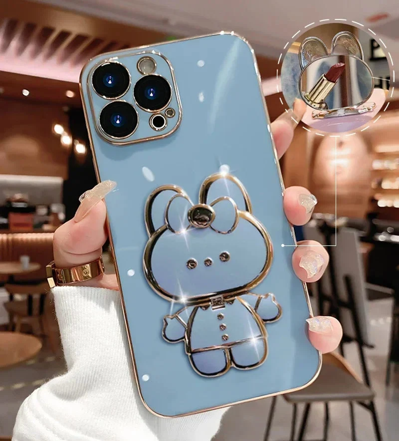 Skanto | 3D-Hase Koreanischer Stil Spiegel iPhone Hülle