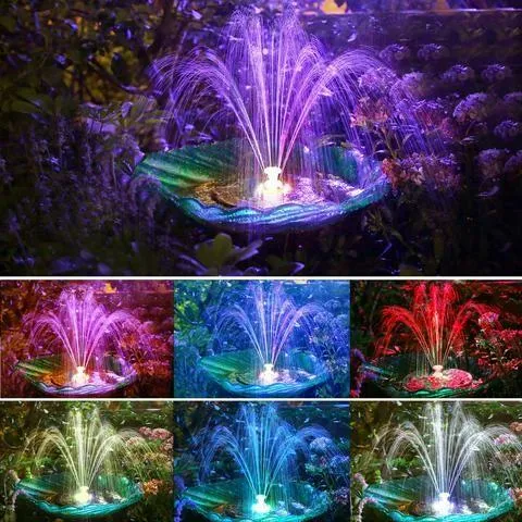 Skanto | Solarbetriebener Vogelbrunnen mit Licht