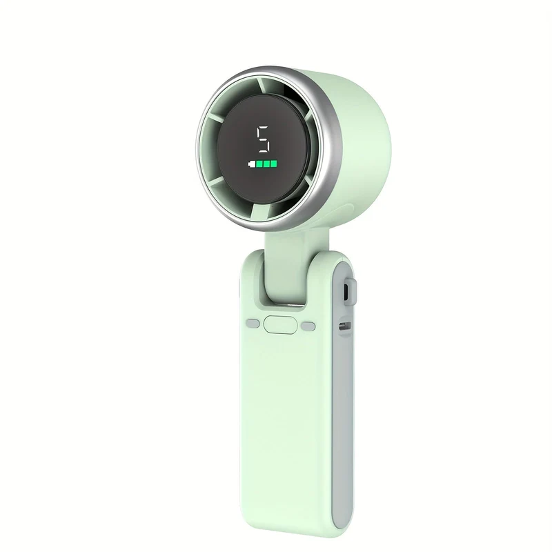 12-Stunden-Turbo-Handventilator mit LED-Licht – 5-Gang-batteriebetriebener Kühlventilator, 3-in-1-Luft-Turbo-Technologie – Kompaktes Design für Outdoor, Reisen & täglichen Gebrauch | Skanto