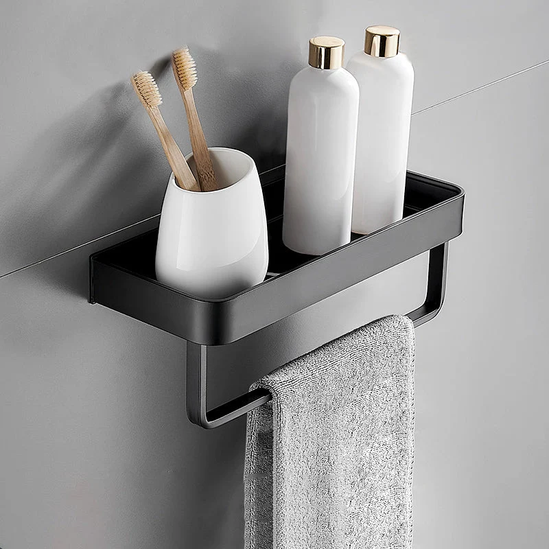 Mattschwarzes modernes Badezimmer-Set 1/2 – Edelstahl-Badezimmerregal