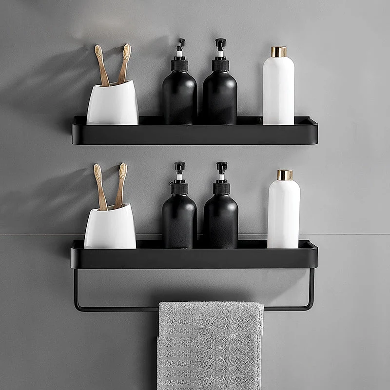 Mattschwarzes modernes Badezimmer-Set 1/2 – Edelstahl-Badezimmerregal