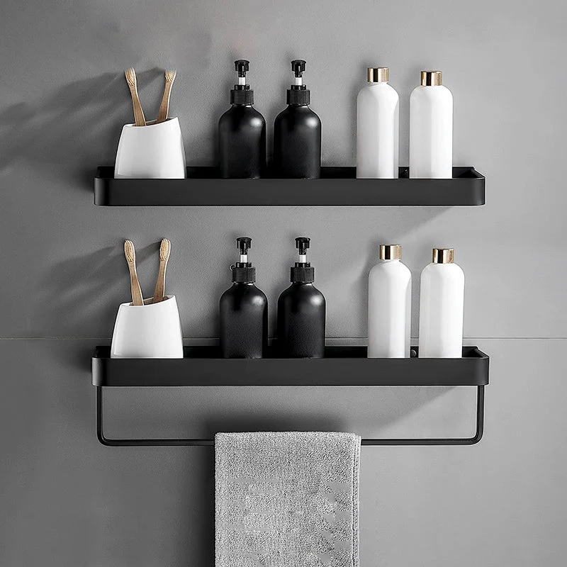 Mattschwarzes modernes Badezimmer-Set 1/2 – Edelstahl-Badezimmerregal