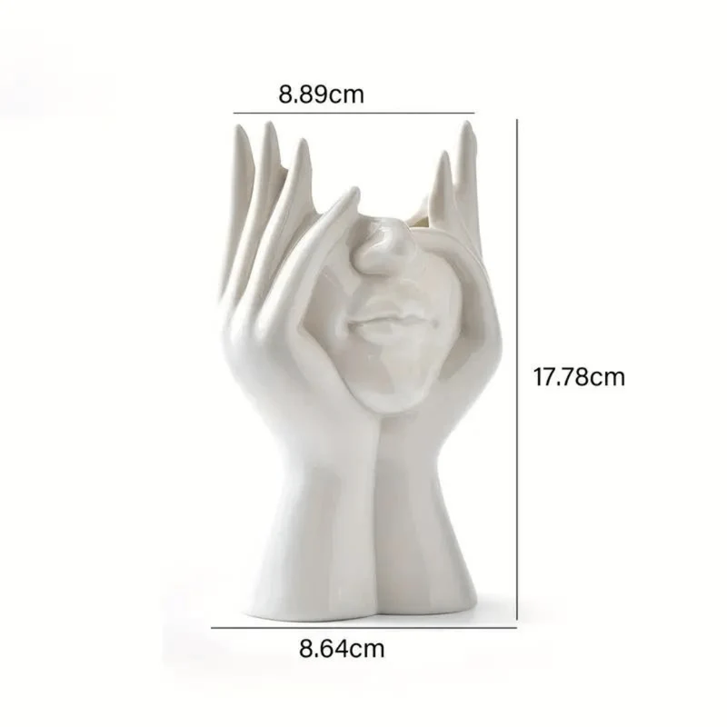 „Einzigartige und moderne Keramikvase, dekorativer Blumentopf für Wohnzimmer und Büro“ | Skanto
