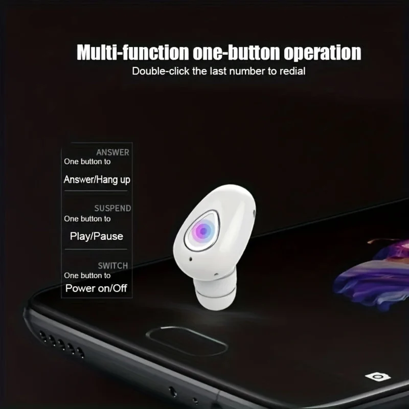 Skanto | Bluetooth Earbud Kabelloser Mini Unsichtbarer Einzelohr-Kopfhörer