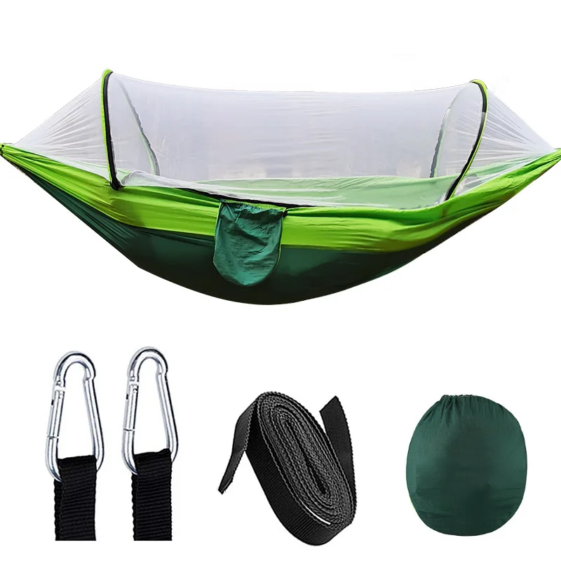 OutdoorRelax Hängematte mit Moskitonetz und Schnellverschluss – 200 kg Tragkraft | Skanto