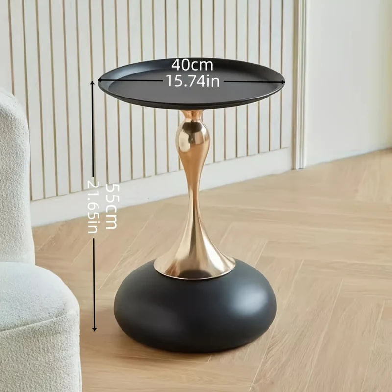 Moderner Beistelltisch mit Keramikfuß und Metallbeinen – 55 cm hoch | Skanto