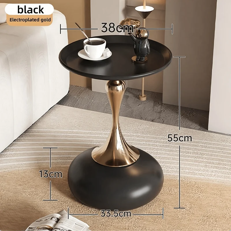 Moderner Beistelltisch mit Keramikfuß und Metallbeinen – 55 cm hoch | Skanto