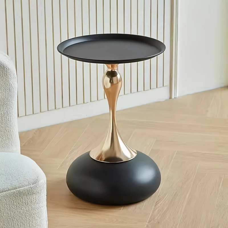 Moderner Beistelltisch mit Keramikfuß und Metallbeinen – 55 cm hoch | Skanto