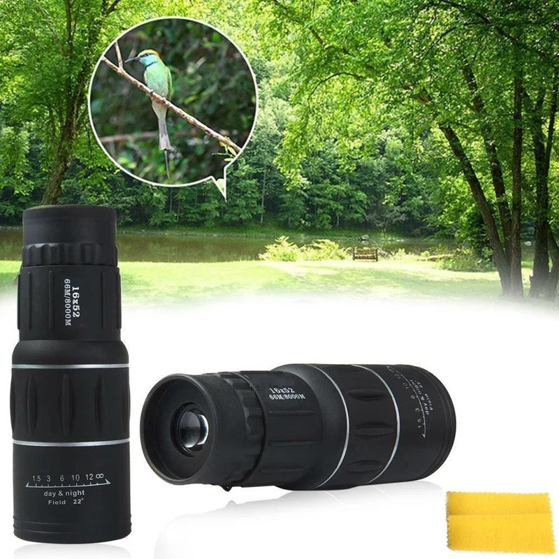 Skanto | 16 x 52 Dual-Fokus-Monokular-Teleskop, optisches Zoomobjektiv-Fernglas