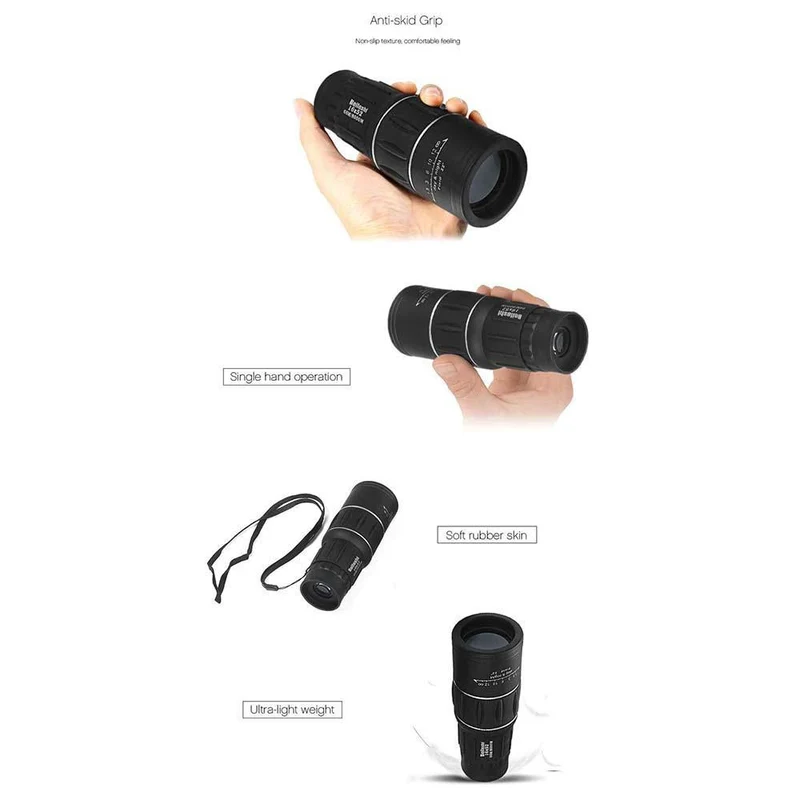 Skanto | 16 x 52 Dual-Fokus-Monokular-Teleskop, optisches Zoomobjektiv-Fernglas