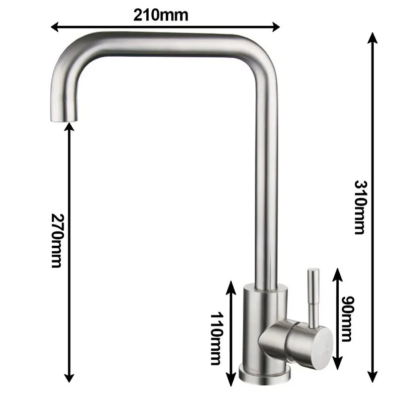 Edelstahl-Armatur – Hochwertige, rostfreie Armatur mit schwenkbarem Auslauf, langlebig und leicht zu reinigen, ideal für moderne Küchen | Skanto