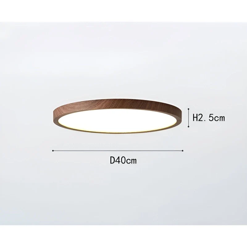 GrainGlow Light – Moderne, ultradünne Deckenlampe aus Holz | Skanto