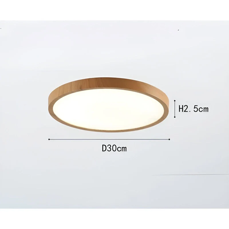 GrainGlow Light – Moderne, ultradünne Deckenlampe aus Holz | Skanto