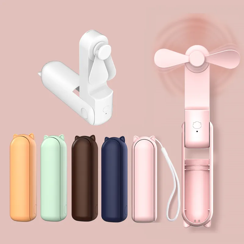 Neuer tragbarer Mini-Handventilator – Kreativ, dreistufig einstellbar, einfarbig, USB-wiederaufladbarer kleiner Ventilator | Skanto