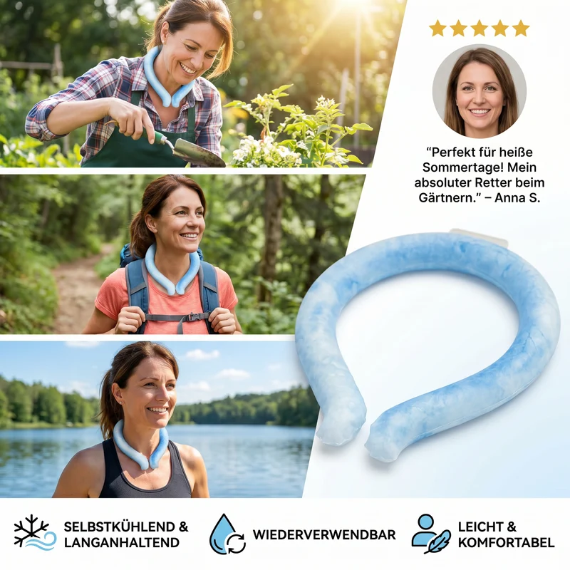 Selbstkühlendes Nackenband – wiederverwendbares Kühlband für heiße Tage, Sport & Outdoor