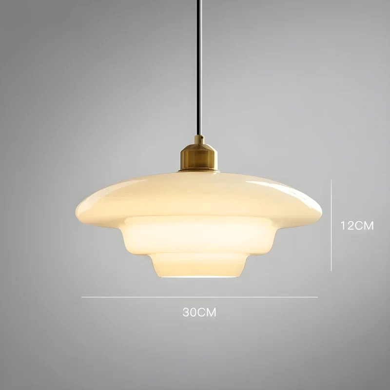 AuraBeam Light – Minimalistische LED-Pendelleuchte aus elfenbeinfarbenem Glas | Skanto