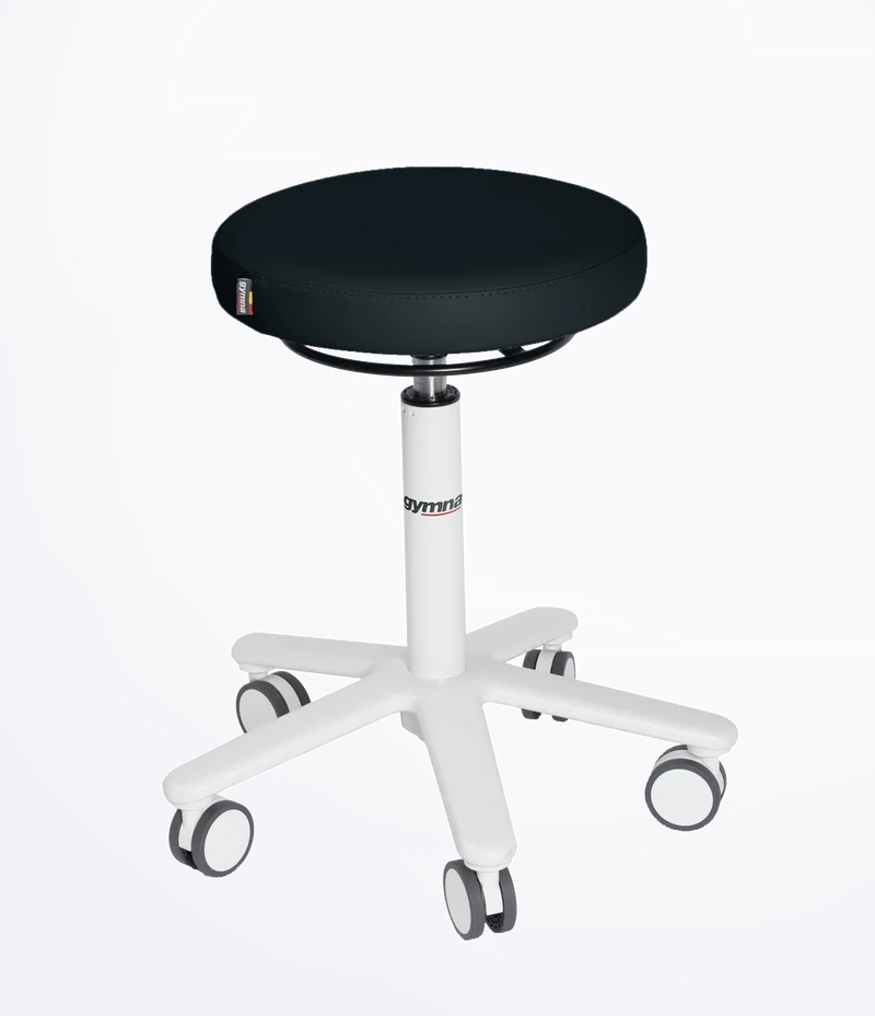 Gymna Rollhocker mit Rollen | Medizinischer Drehhocker mit hochwertiger Polsterung & Gasdruckfeder