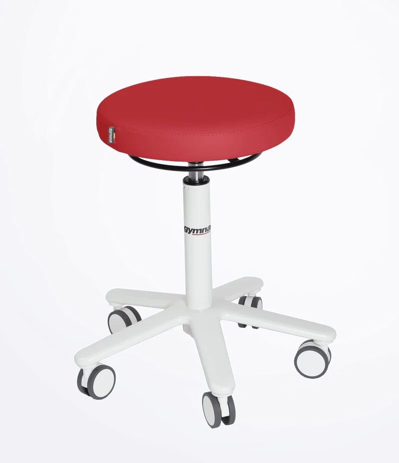Gymna Rollhocker mit Rollen | Medizinischer Drehhocker mit hochwertiger Polsterung & Gasdruckfeder