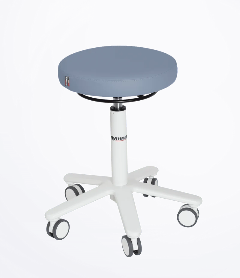 Gymna Rollhocker mit Rollen | Medizinischer Drehhocker mit hochwertiger Polsterung & Gasdruckfeder