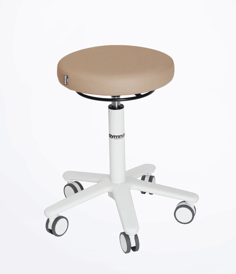 Gymna Rollhocker mit Rollen | Medizinischer Drehhocker mit hochwertiger Polsterung & Gasdruckfeder