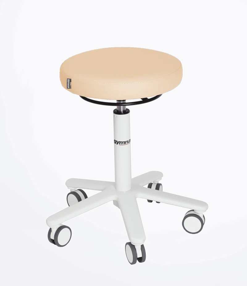 Gymna Rollhocker mit Rollen | Medizinischer Drehhocker mit hochwertiger Polsterung & Gasdruckfeder