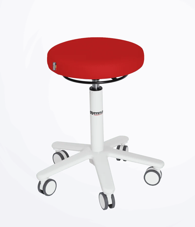 Gymna Rollhocker mit Rollen | Medizinischer Drehhocker mit hochwertiger Polsterung & Gasdruckfeder