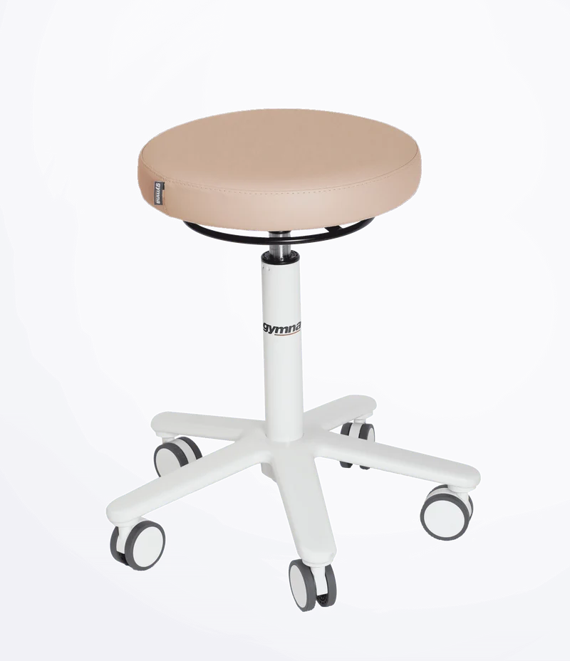 Gymna Rollhocker mit Rollen | Medizinischer Drehhocker mit hochwertiger Polsterung & Gasdruckfeder